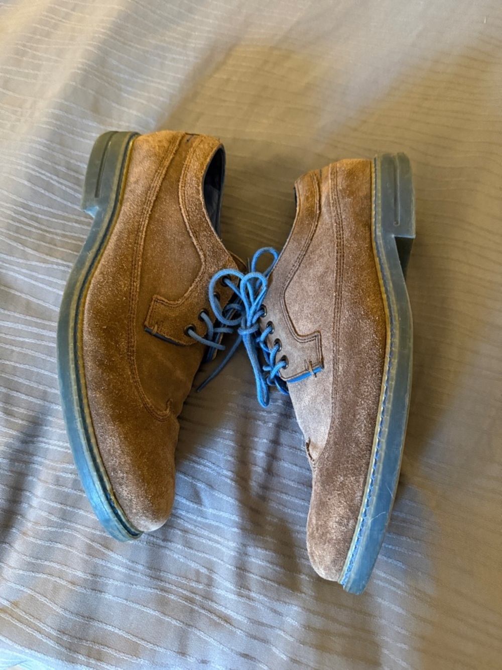Ted Baker London Brown Suede derby Oxfords with Blue Accents - Picture 3 of 13